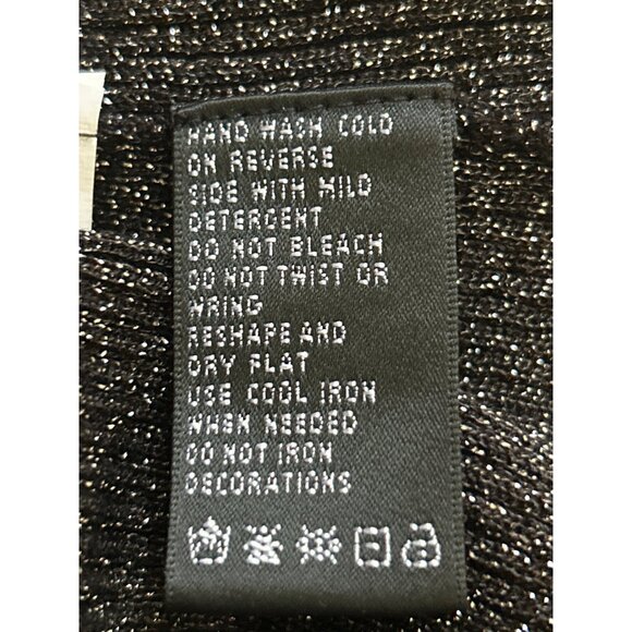 August Silk Womens Metallic Blend Sweater With Circular Design Accents Size L - Picture 6 of 8